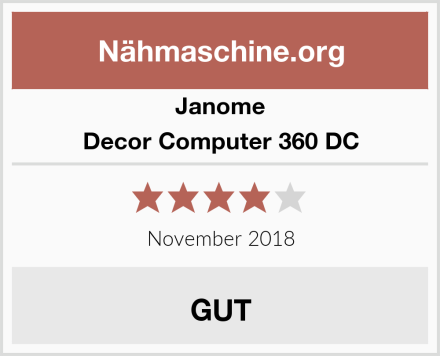 Janome Decor Computer 360 DC Test